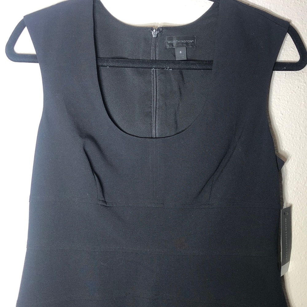 Worthington Classic Little Black Sleeveless Dress - Picture 2 of 8